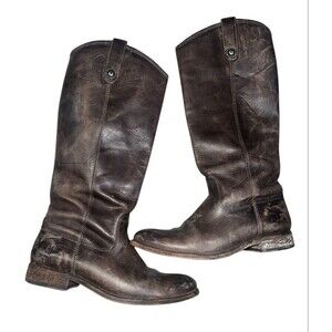 FRYE Leather Riding Boots Women's Size 9.5 B Brown Melissa  3477172-SLT